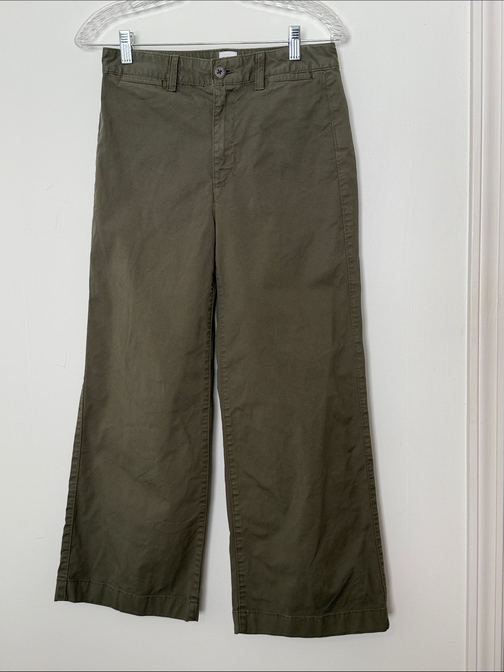 GAP Women's Olive Wide-Leg Cropped Pants